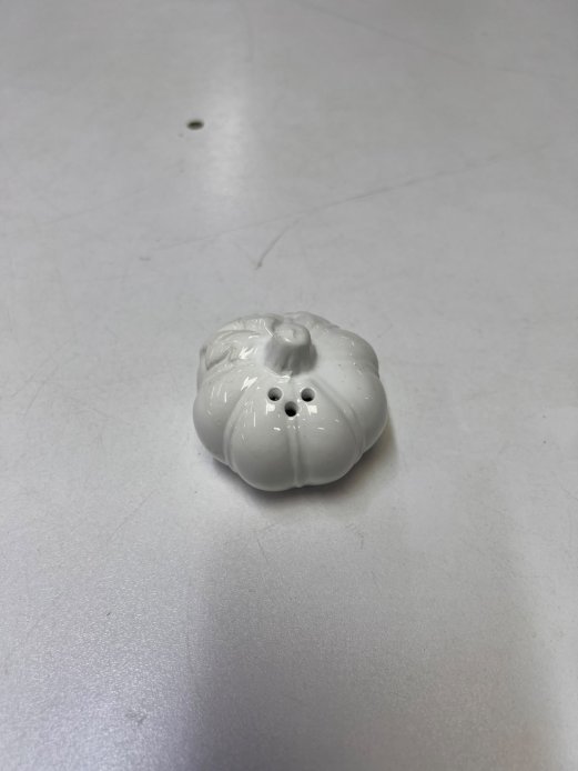 White ceramic pumpkin salt and pepper shaker