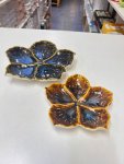 Flower shaped distinct reactive glaze ceramic dishes thumbnail 2