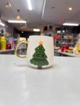 Handmade white ceramic Christmas tree mug thumbnail 2
