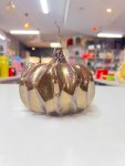 Amber mercury glass pumpkin decoration