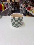 Mainstays green and white checkered ceramic planter thumbnail