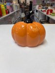 Orange ceramic jack-o'-lantern  light thumbnail 2