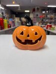Orange ceramic jack-o'-lantern  light