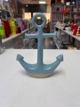 Blue ceramic anchor decoration