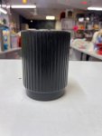 Vertical-ribbed black ceramic pot or planter thumbnail 2