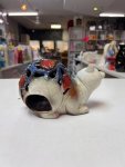 Vintage glazed ceramic cat figurine thumbnail 2