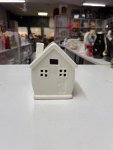 Charming white ceramic house tealight holder thumbnail 2