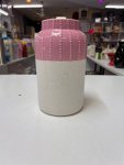 Two-Tone Pink & White Decorative Ceramic Vase