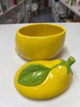 Yellow Ceramic Lemon-Shaped Serving bowl thumbnail 2