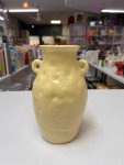 Glossy Yellow Textured Ceramic Vase