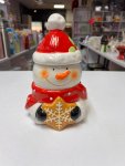 Holiday Snowman Ceramic Cookie Jar