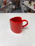 Red Heart-Shaped Ceramic Mug