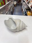Matte White Ceramic Conch Shell Bowl thumbnail
