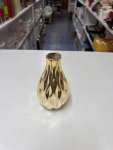 Glossy Gold Fluted Ceramic Vase thumbnail 2
