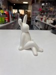 Minimalist White Ceramic Rabbit Figurine thumbnail 2