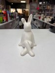 Minimalist White Ceramic Rabbit Figurine