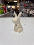 white ceramic reindeer tealight or LED candle holder thumbnail 2