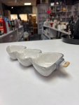 White Speckled Three-Compartment Bean Pod Dish thumbnail 2
