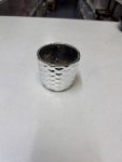 Silver Textured Honeycomb Decorative Pot thumbnail 2