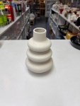 White Speckled Stacked-Tier Ceramic Vase