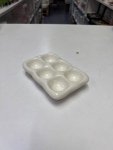 Glossy White Ceramic Six-Egg Holder Tray thumbnail 2