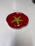 Glossy Red Tomato-Shaped Ceramic Dish thumbnail 2
