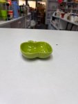 Green Apple-Shaped Ceramic Double-Dip Bowl