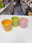Glossy Ceramic Planter with Ridged Pedestal Base thumbnail 2