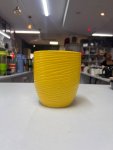 Bright Yellow Ribbed Ceramic Planter thumbnail 2