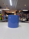 Cornflower Blue Cylindrical Ceramic Pot thumbnail 2