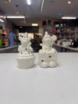 White Ceramic Snowman Tealight Holder thumbnail 2