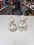White Ceramic Snowman Tealight Holder
