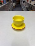 Bright Yellow Ceramic Cup & Saucer Set
