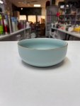 Light Blue Ceramic Bowl with Terracotta Rim