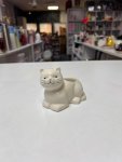 White Ceramic Crouching Cat Planter thumbnail 2