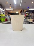 Cream Ceramic Planter with Embossed Arch Texture