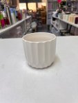 White Ribbed Ceramic Planter thumbnail