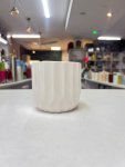 White Ribbed Ceramic Planter thumbnail 2
