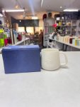 Embossed White Ceramic Mug with Matching Blue Gift Box